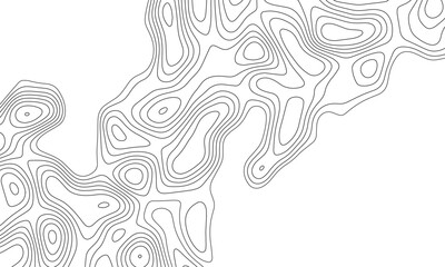 Topographic map background geographic line map with seamless ornament design. The black on white contours vector topography stylized height of the lines map.