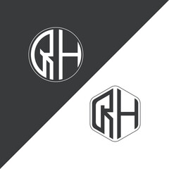 initial monogram logo With Circle and Polygon shape creative logo design.
