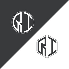 initial monogram logo With Circle and Polygon shape creative logo design.
