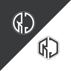 initial monogram logo With Circle and Polygon shape creative logo design.
