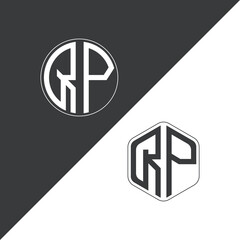 initial monogram logo With Circle and Polygon shape creative logo design.

