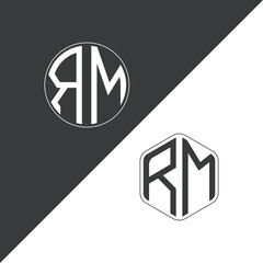 initial monogram logo With Circle and Polygon shape creative logo design.
