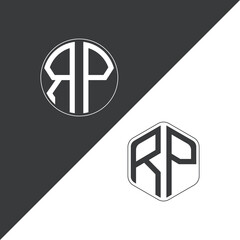 initial monogram logo With Circle and Polygon shape creative logo design.
