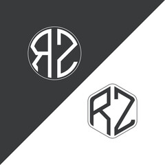 initial monogram logo With Circle and Polygon shape creative logo design.
