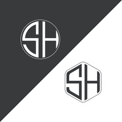 initial monogram logo With Circle and Polygon shape creative logo design.
