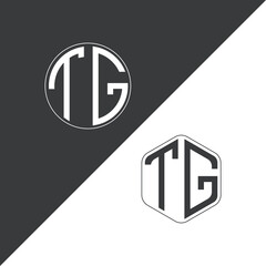 initial monogram logo With Circle and Polygon shape creative logo design.
