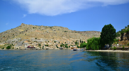 A view from the tourist town Halfeti in Sanliurfa, Turkey
