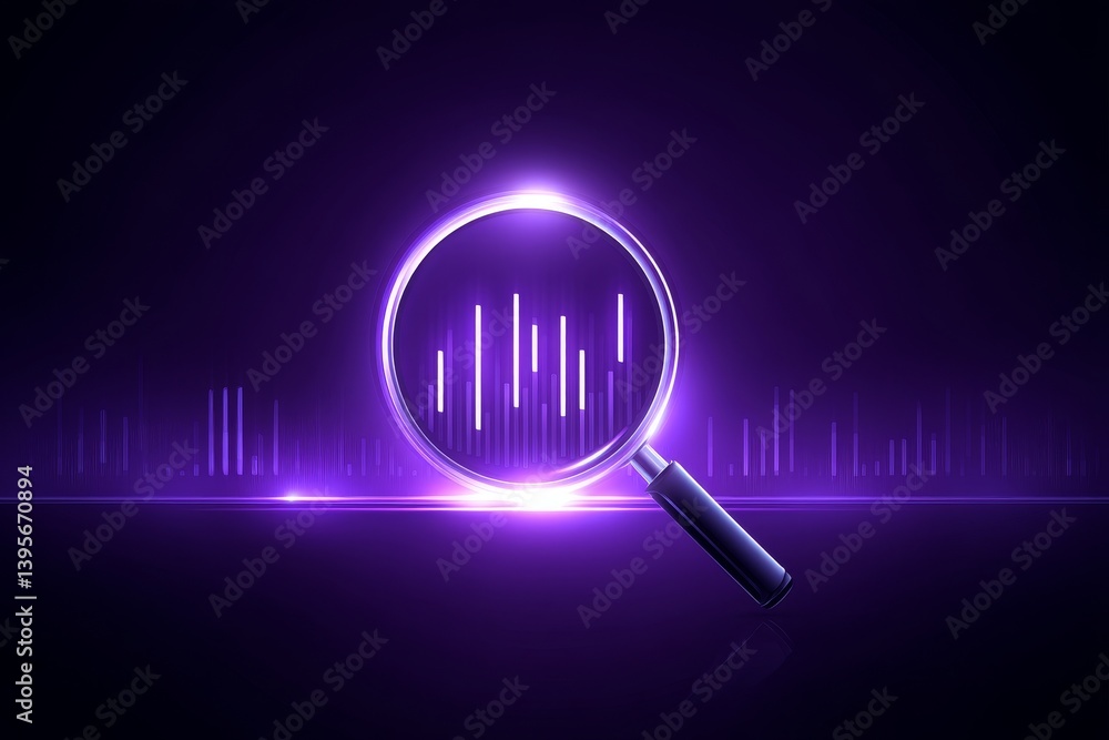 Aufkleber data analysis magnifier: seo insights - unveiling data patterns, optimizing search, enhancing visibi