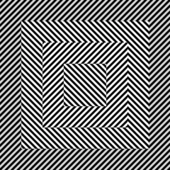 Abstract art geometric on a white background using optical illusion with squares and black stripes, line vectors for backgrounds, wallpapers, logos, headers © AnaMaria
