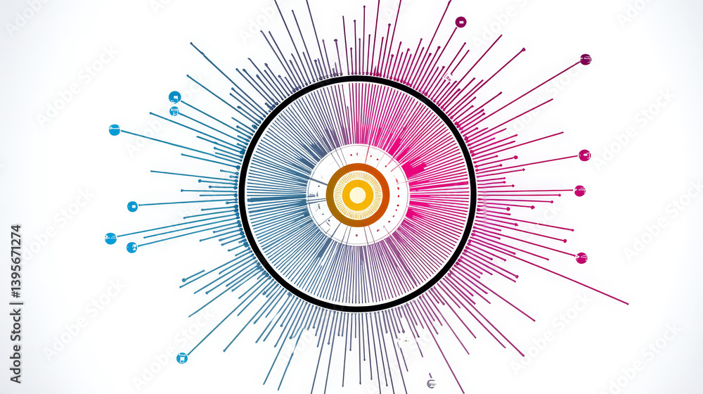 Poster data streams: a visual symphony - a vibrant data visualization, symbolizing connection, growth, inno
