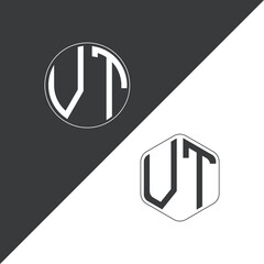 initial monogram logo With Circle and Polygon shape creative logo design.
