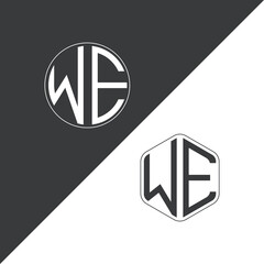 initial monogram logo With Circle and Polygon shape creative logo design.
