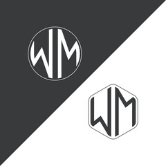 initial monogram logo With Circle and Polygon shape creative logo design.
