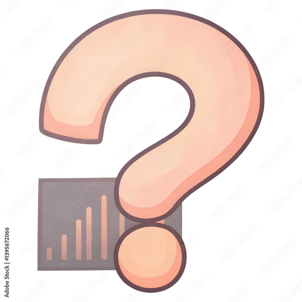 Poster a confused question mark symbolizes uncertainty in economic contexts with a creative overlay.