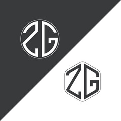 initial monogram logo With Circle and Polygon shape creative logo design.
