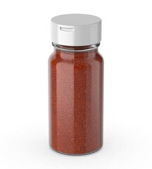 Kitchen supplies glass seasoning bottle with flip cap pepper sprinkler  template 3d illustration.