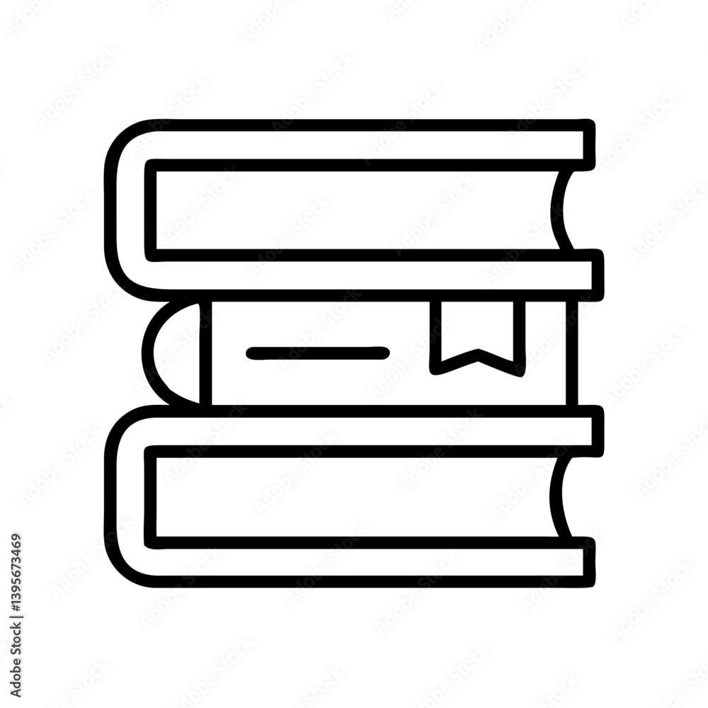 Poster stack of books vector icon illustration for education and library resources design