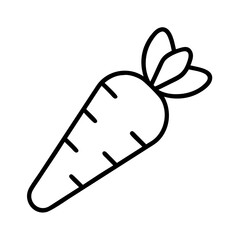 Carrot outline vector illustration, healthy food, vegetable icon, simple drawing