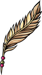Obraz premium Cartoon funny Feather Ornament with Beaded Accents