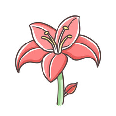 amaryllis flower icon, amaryllis flower vector illustration-simple illustration of amaryllis flower, perfect for amaryllis flower logos and icons