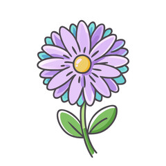 aster flower icon, aster flower vector illustration-simple illustration of aster flower, perfect for aster flower logos and icons