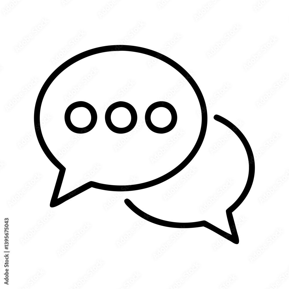 Poster chat bubble vector icon illustration for communication message and conversation design