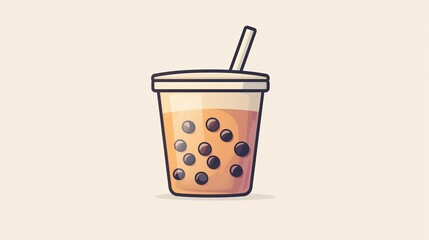 Refreshing Bubble Tea in a Cup