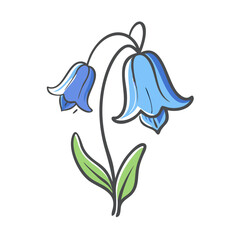 bluebell flower icon, bluebell flower vector illustration-simple illustration of bluebell flower, perfect for bluebell flower logos and icons