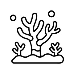 Coral reef marine life ecosystem ocean sea nature underwater line art illustration