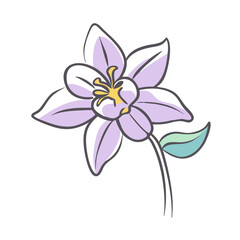 columbine flower icon, columbine flower vector illustration-simple illustration of columbine flower, perfect for columbine flower logos and icons