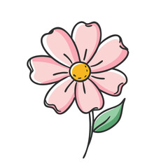 cosmos flower icon, cosmos flower vector illustration-simple illustration of cosmos flower, perfect for cosmos flower logos and icons