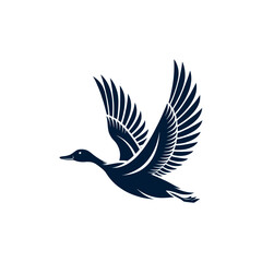 duck silhouette logo vector line art logo design