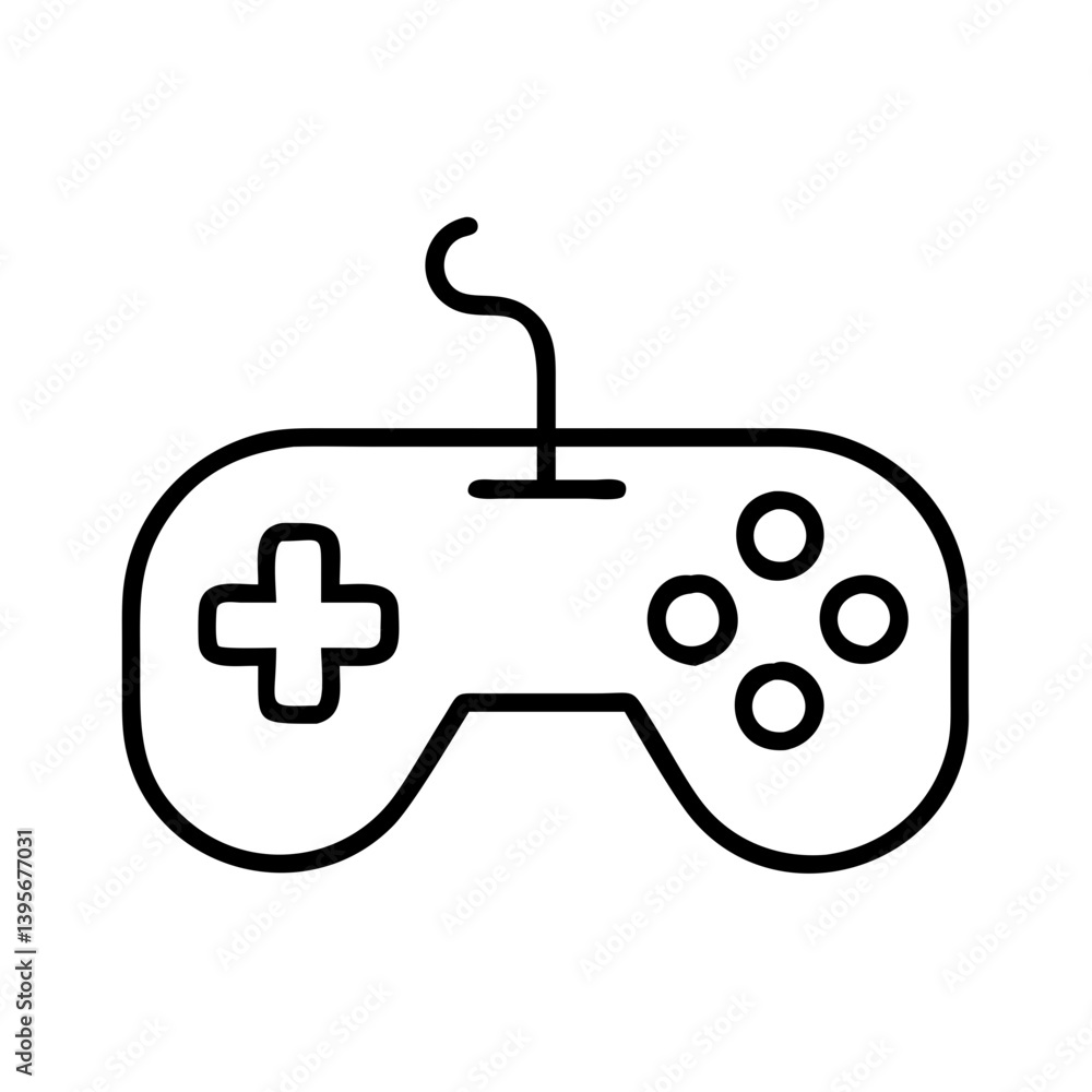 Poster game controller vector icon for console gaming and entertainment design element use