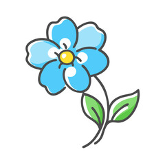 forget me not flower icon, forget me not flower vector illustration-simple illustration of forget me not flower, perfect for forget me not flower logos and icons
