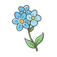 forget me not flower icon, forget me not flower vector illustration-simple illustration of forget me not flower, perfect for forget me not flower logos and icons