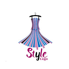 Vector of colourful frock , Frock design with hanger