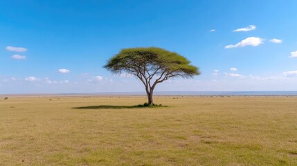 Obraz premium Solitary acacia tree in vast savanna