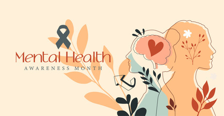 Informative poster for World Mental Health Day, highlighting the importance of mental well-being with engaging visuals and text.