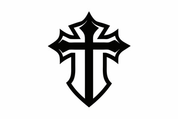 Fototapeta premium Christian silhouette black vector