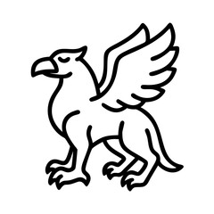 Griffin vector illustration, mythical creature drawing, heraldic animal artwork