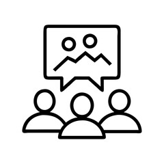 Fototapeta premium Team meeting conflict resolution icon vector illustration for presentation use