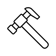 Hammer tool icon vector illustration for construction diy and home improvement projects