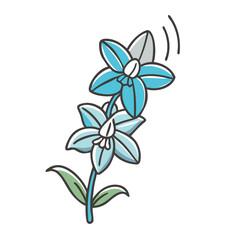 larkspur flower icon, larkspur flower vector illustration-simple illustration of larkspur flower, perfect for larkspur flower logos and icons