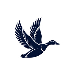 duck silhouette logo vector line art logo design