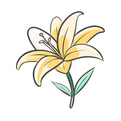 lily flower icon, lily flower vector illustration-simple illustration of lily flower, perfect for lily flower logos and icons