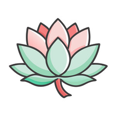 lotus flower icon, lotus flower vector illustration-simple illustration of lotus flower, perfect for lotus flower logos and icons