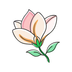 magnolia flower icon, magnolia flower vector illustration-simple illustration of magnolia flower, perfect for magnolia flower logos and icons