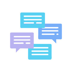 Obraz premium Chat Bubbles with Text Blocks Icon Design