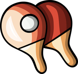 Doodle cartoon funny ping-pong equipment
