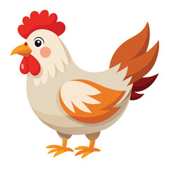 Hen isolated on white